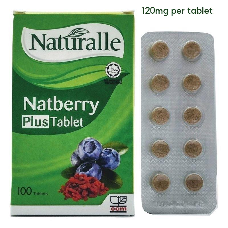 Natberry Plus Vitamin Mata Sihat Bilberi Buah Beri (mata rabun/letih) 10biji