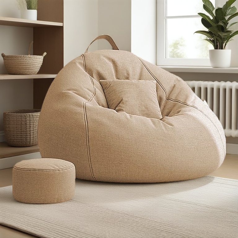 Sofa Bean Stylish Bedroom Furniture Solid Color Single Bean Bag Lazy Sofa Cover DIY Filled Inside 