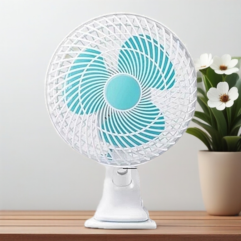 UPGRADE Kipas Klip Meja 3-dalam-1 Boleh Laras 25W Strong Wind PORTABLE ADJUSTABLE TABLE CLIP FAN 2 Kelajuan Palam 2Pin