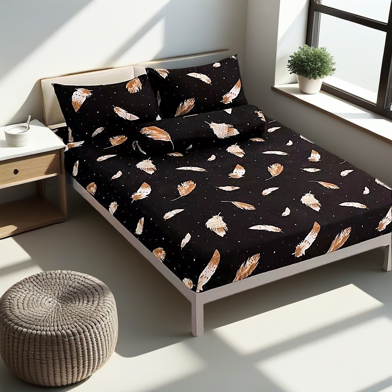 SN_ #1 Premium Quality Bedsheet 4in1 King Queen/2in1 Single Cotton Fitted Bedsheet Set Cadar Getah Keliling Sarung