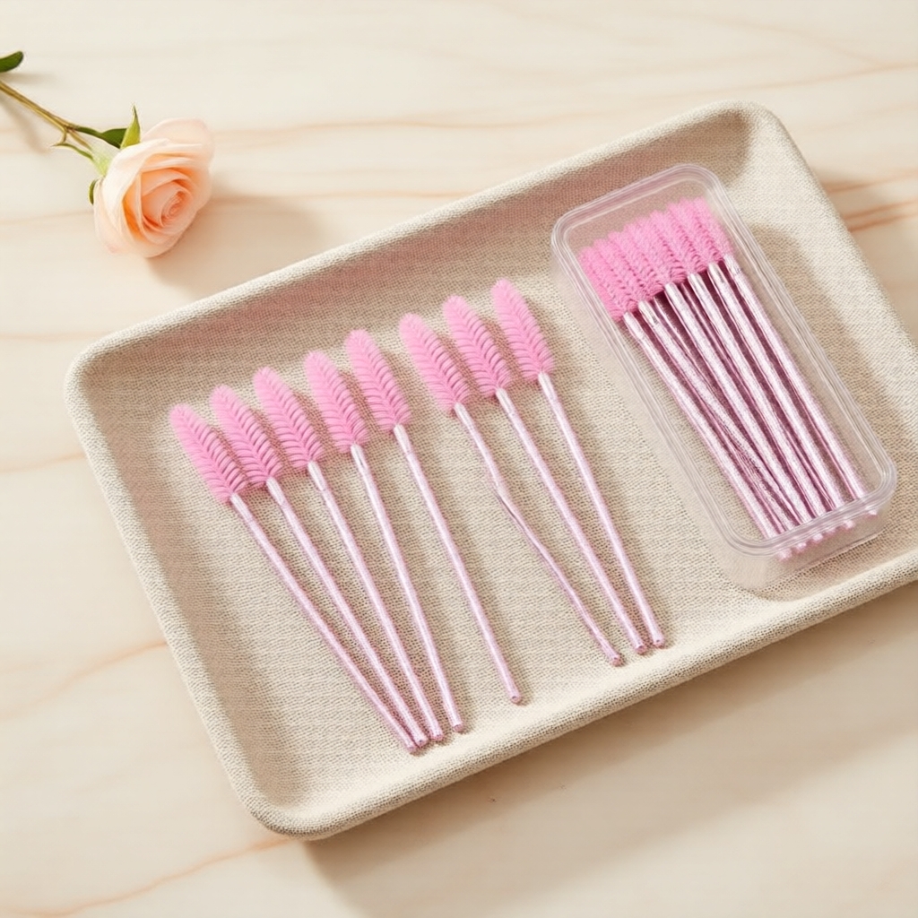 50-Count Disposable Mascara Brushes - Makeup & Lash Tools in 3 Colors  50-Pek Berus Maskara Guna Sekali - Alat Solek & Bulu Mata dalam 3 Warna