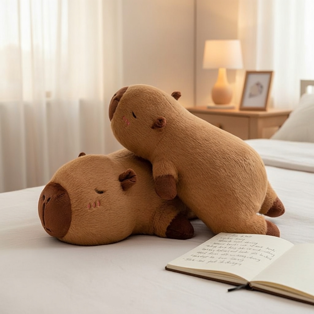 Capybara plush body pillow, soft and cozy 50-70cm, ideal for pregnant women, travel, and large dolls for girls. Bantal peluk badan mewah capybara, lembut dan selesa 50-70cm, sesuai untuk wanita mengandung, perjalanan, dan patung besar kanak-kanak