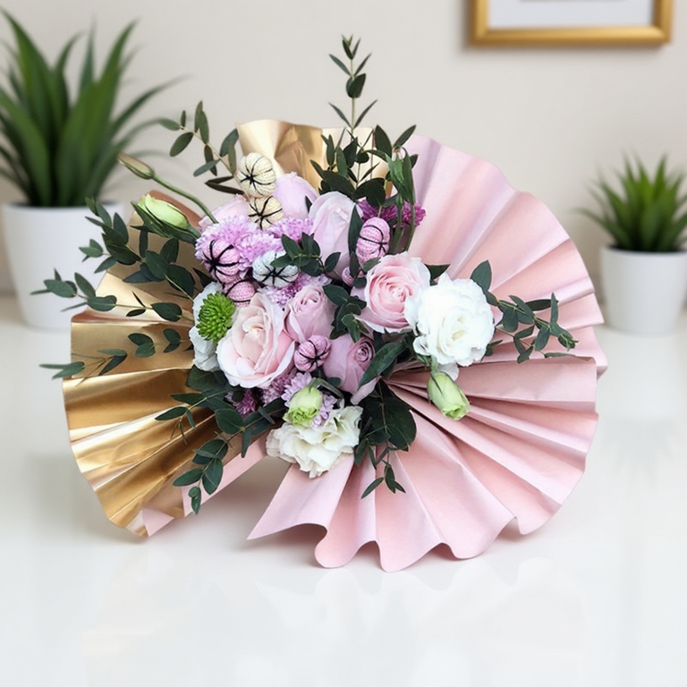 2TONE GOLD Waterproof Flower Wrapping Paper Bouquet Gift Florist Wrap Wrapper Kertas Pembalut Bunga Hadiah Murah