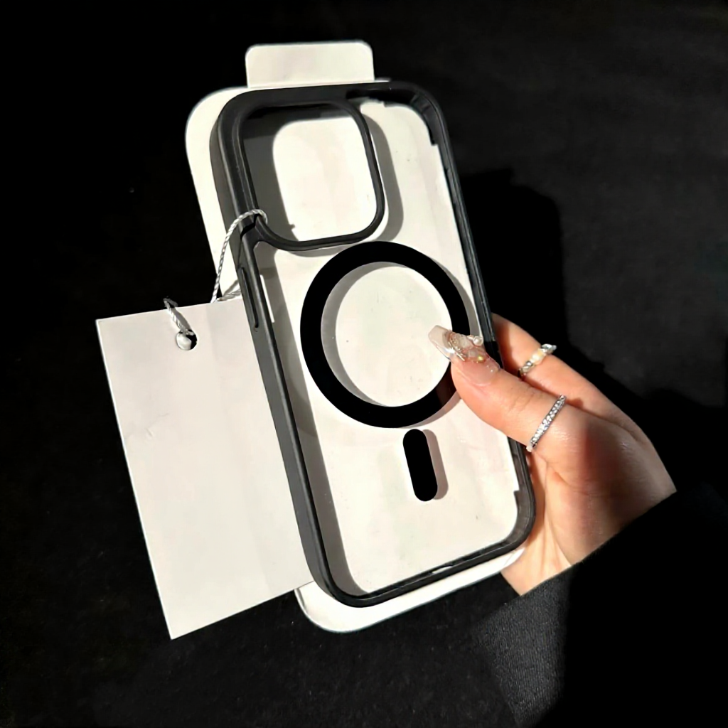 Magnetic Wireless Charging iPhone Case with Clear Hard Protection