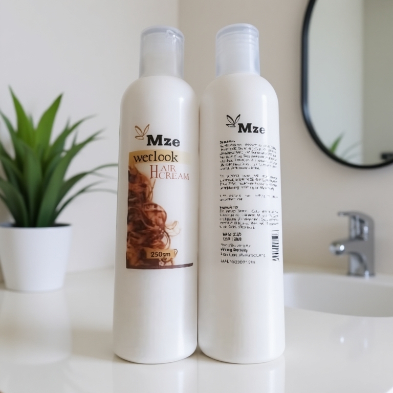 250ml Salon Professional MZE Curl Hair Wetlook Moisture & Curling Wavy styling cream (Natural strong hold & non greasy)