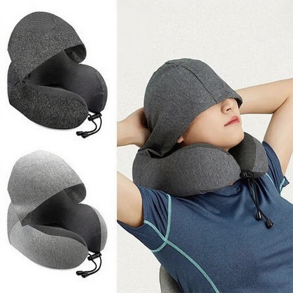 Memory Foam Headrest Pillow U-shaped pillow airplane travel pillow cervical spine pillow hooded neck pill