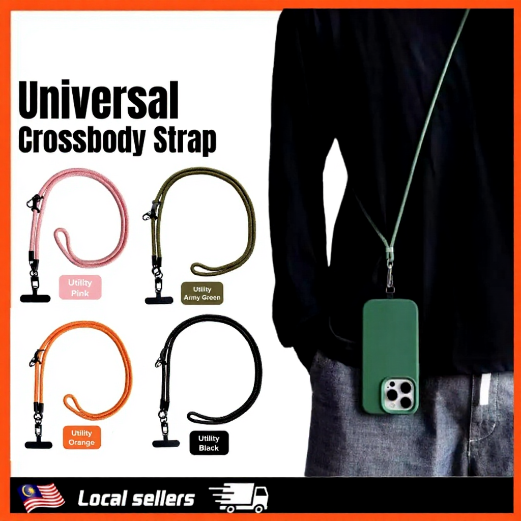 Universal Crossbody Adjustable Phone Strap lanyard - Compatible with iPhone / Android tali handphone