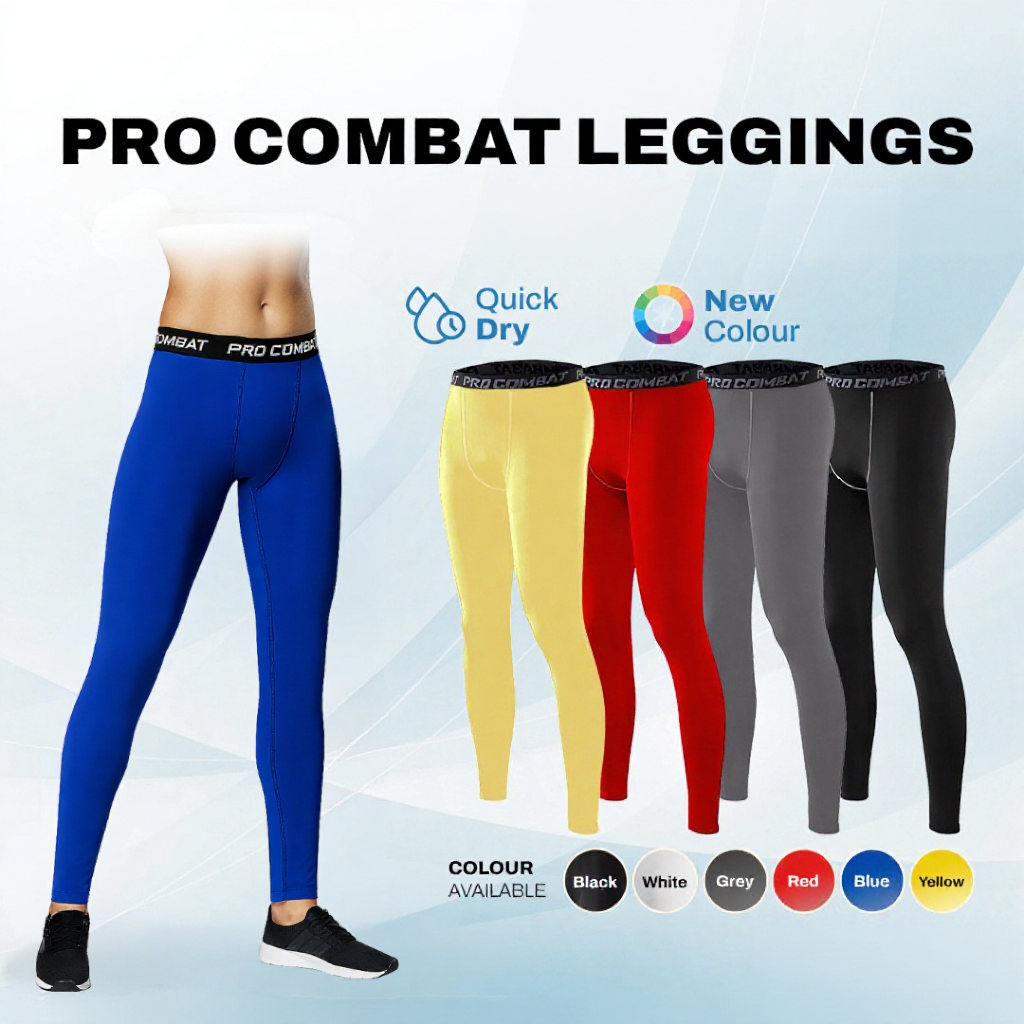 PRO COMBAT Seluat Tight Lelaki Leggings Tight Pants Compression Pants Adult Quick Dry Slim Fit