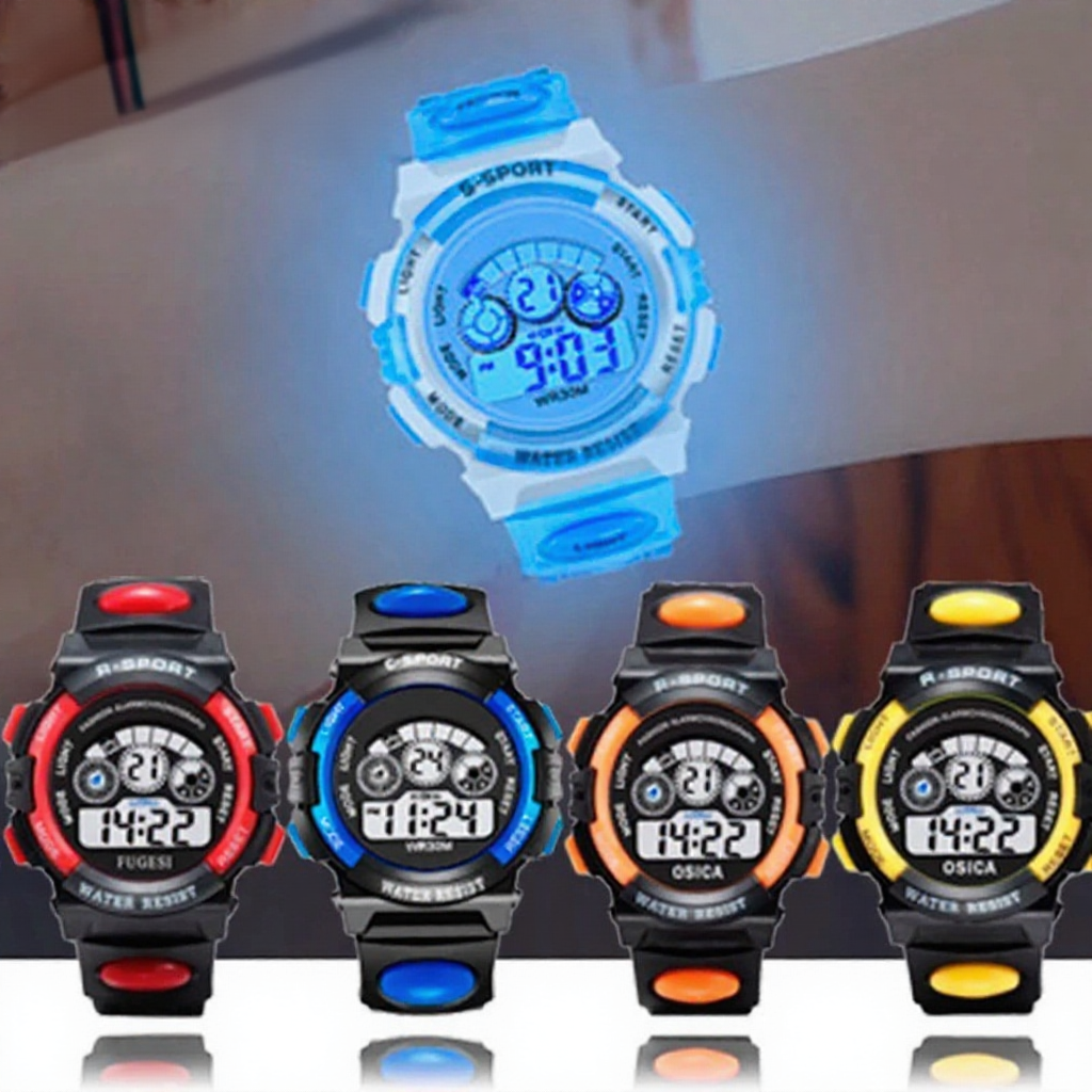 Waterproof Kids LED Watch with Luminous Multifunction Display for Boys & Girls