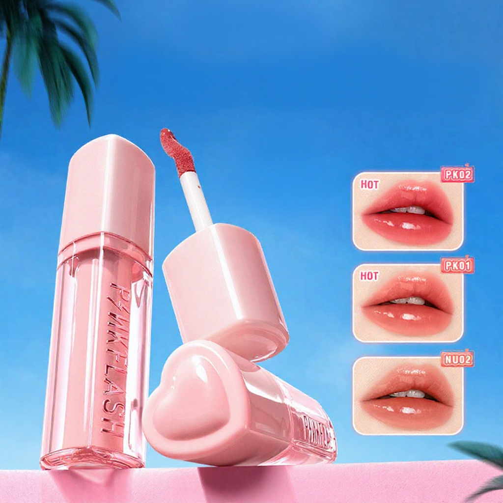 PINKFLASH TRANSFERPROOF Bubble Glowy Lip Tint Lips Bubble Film Color Lock Moisturizing Long-lasting Smooth abd Fresh Non Sticky 6 Shades