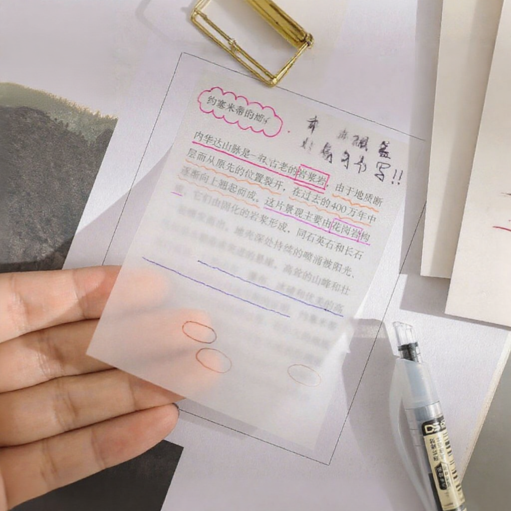 50 Sheets Transparent Sticky Notes Clear Waterproof Memo Pad Waterproof Sticky Note Pad Student Stationery 透明便利贴