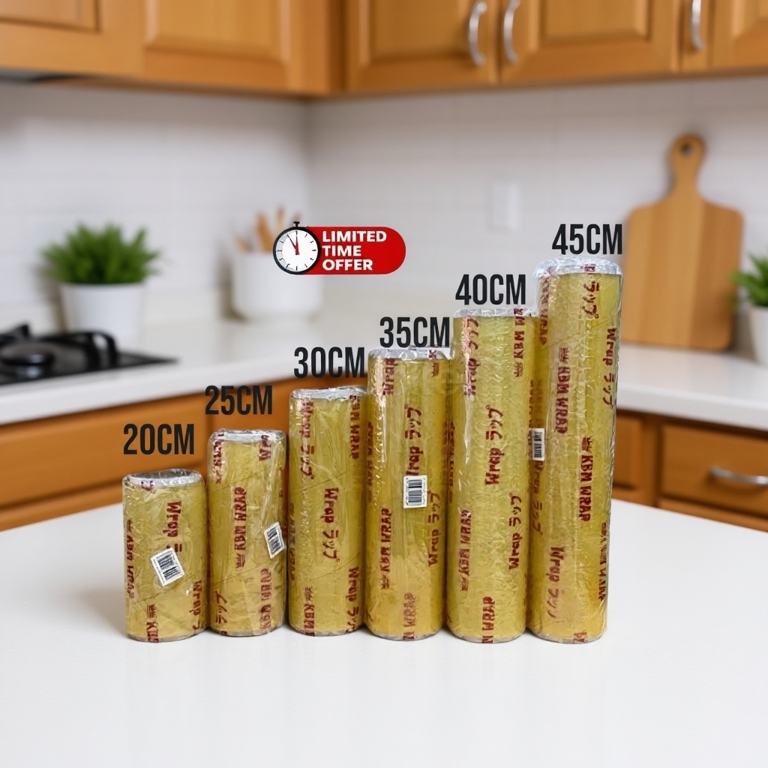 PVC Cling film Wrap/ 8"/10"/12"/14"/16"/18"- Transparent Food Wrap