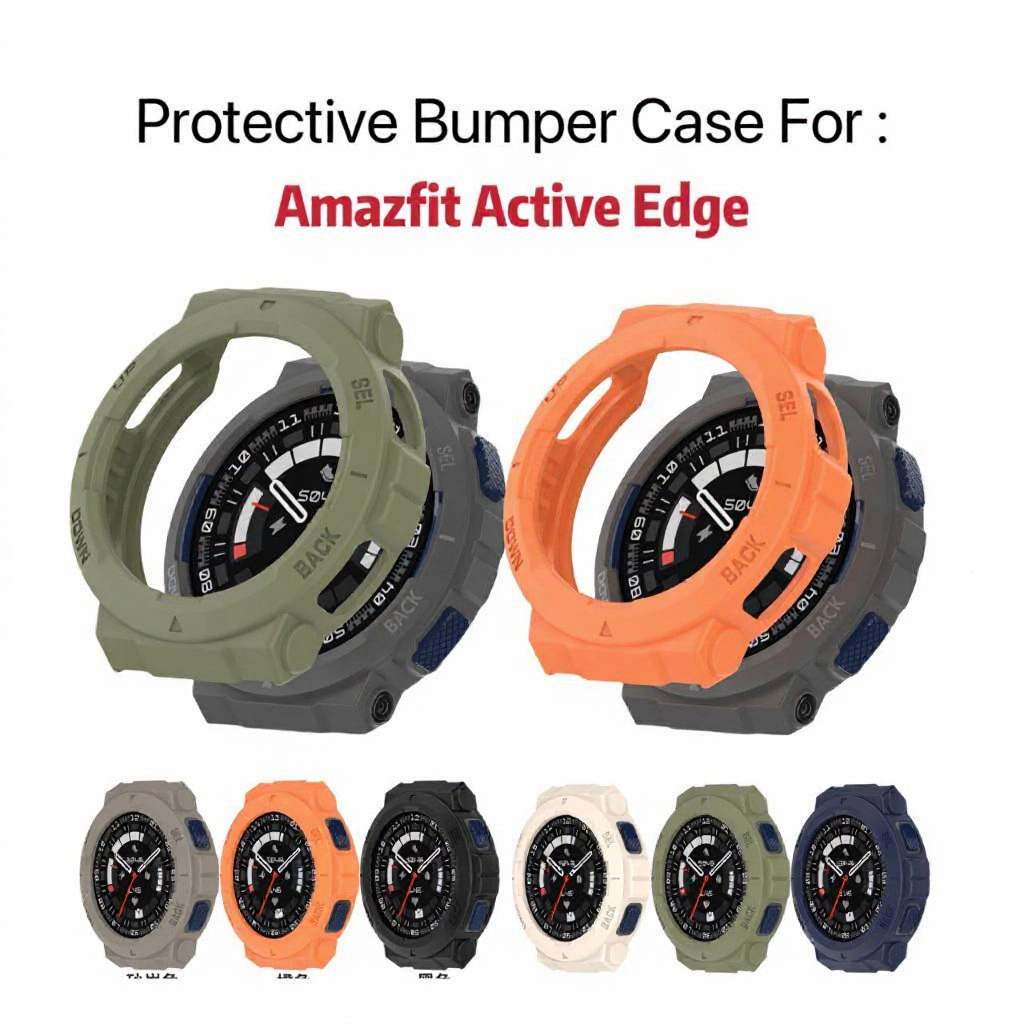 For Amazfit Active Edge Strap High Quality Sport Series, Amazfit Active Edge Sport Armor Cover Case Glass Protector Charging Dock Cable