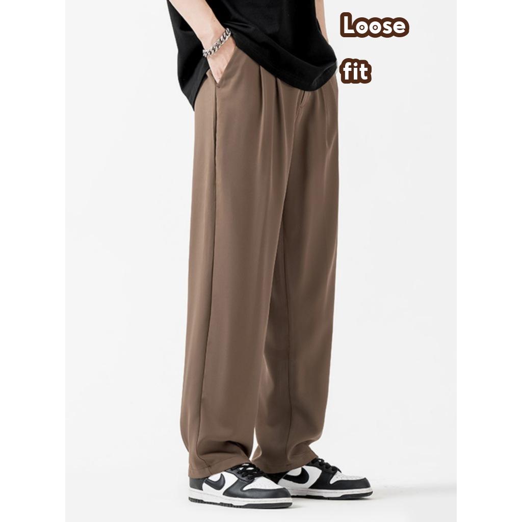 【READY STOCK】❗️Thin fabric❗️ProMan Trousers Male 2025 New Loose Drape Pants For Men Ice Silk Casual Pant Straight Casual