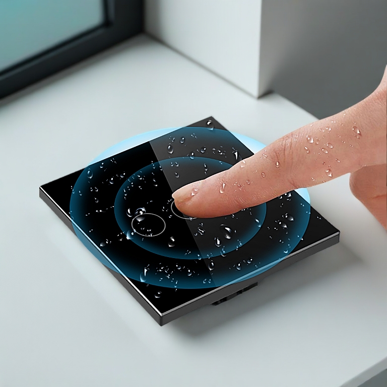  US EU Wall Touch Switch Crystal Tempered Glass Panel Light Switches 1/2/3 Gang On/Off Switch