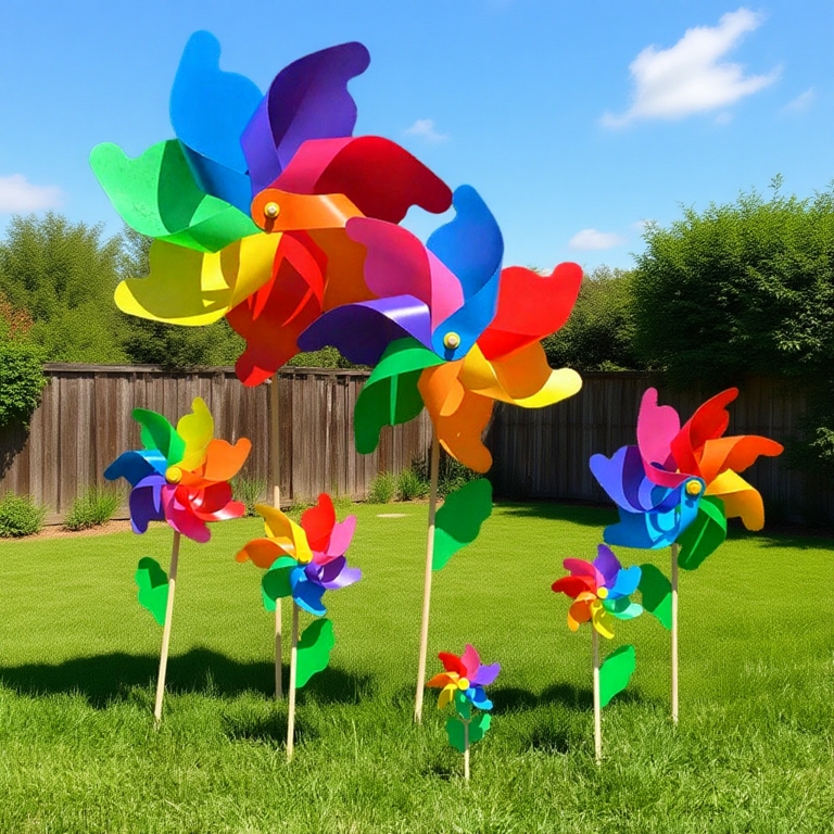 Colorful Windmill Toy Plastic Toy DIY Pinwheel Garden Outdoor Kids Craft Decor Beautiful 玩具风车