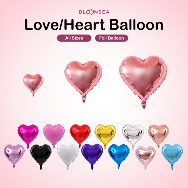 5/10/18/32 Inch Foil Love Heart Shaped Aluminium Balloon Valentines Day Marry Me I Love You Helium Cake Topper Atex
