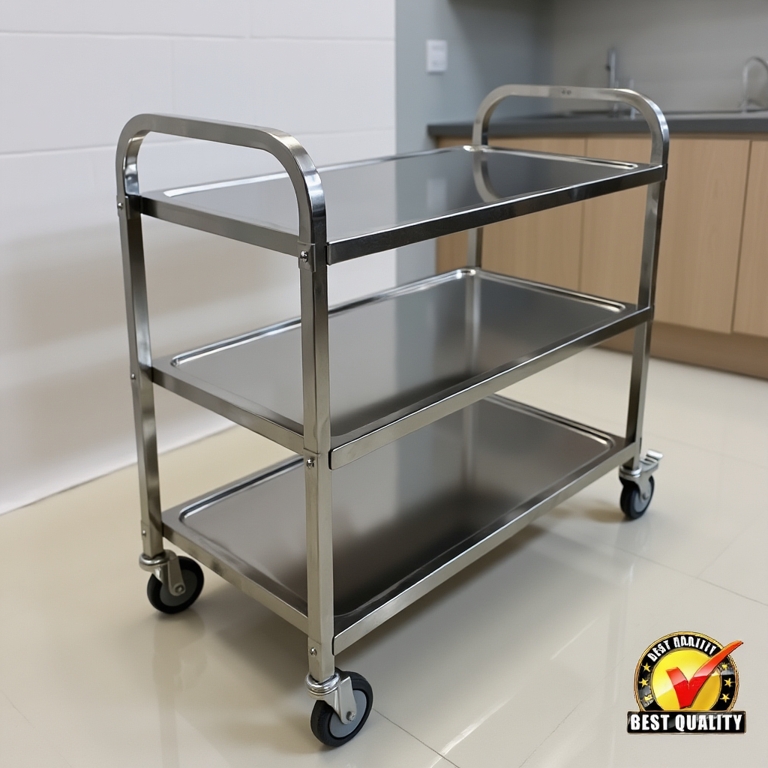 3 Tier Stainless Steel Trolley Cart Troli/Kitchen Trolley/Kitchen Equipment 不锈钢三层手推车