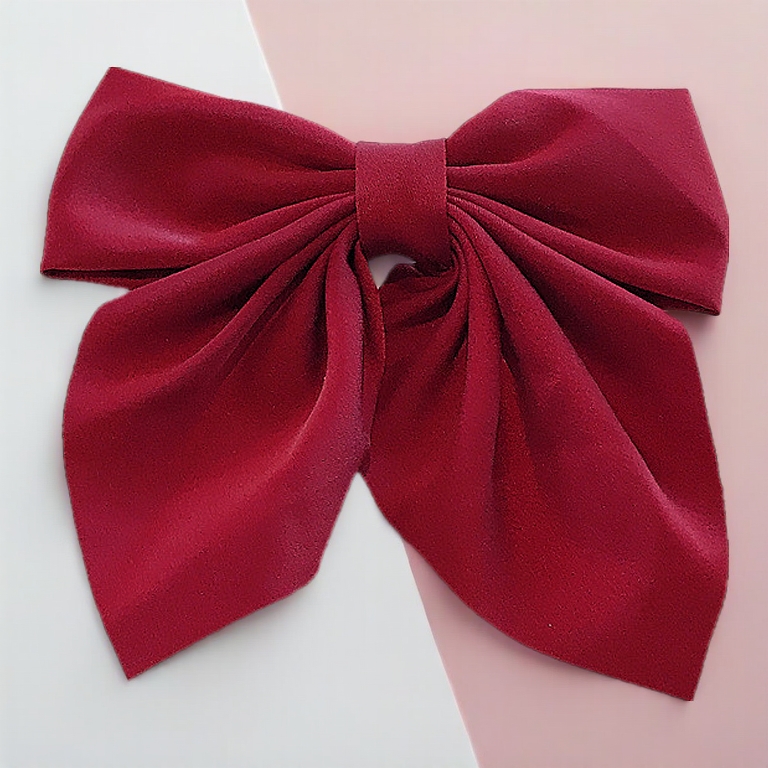 Bow Ribbon Hairpin Hair Back Top Clip Women Girl Hair Accessories Elegant Solid Colour Cute