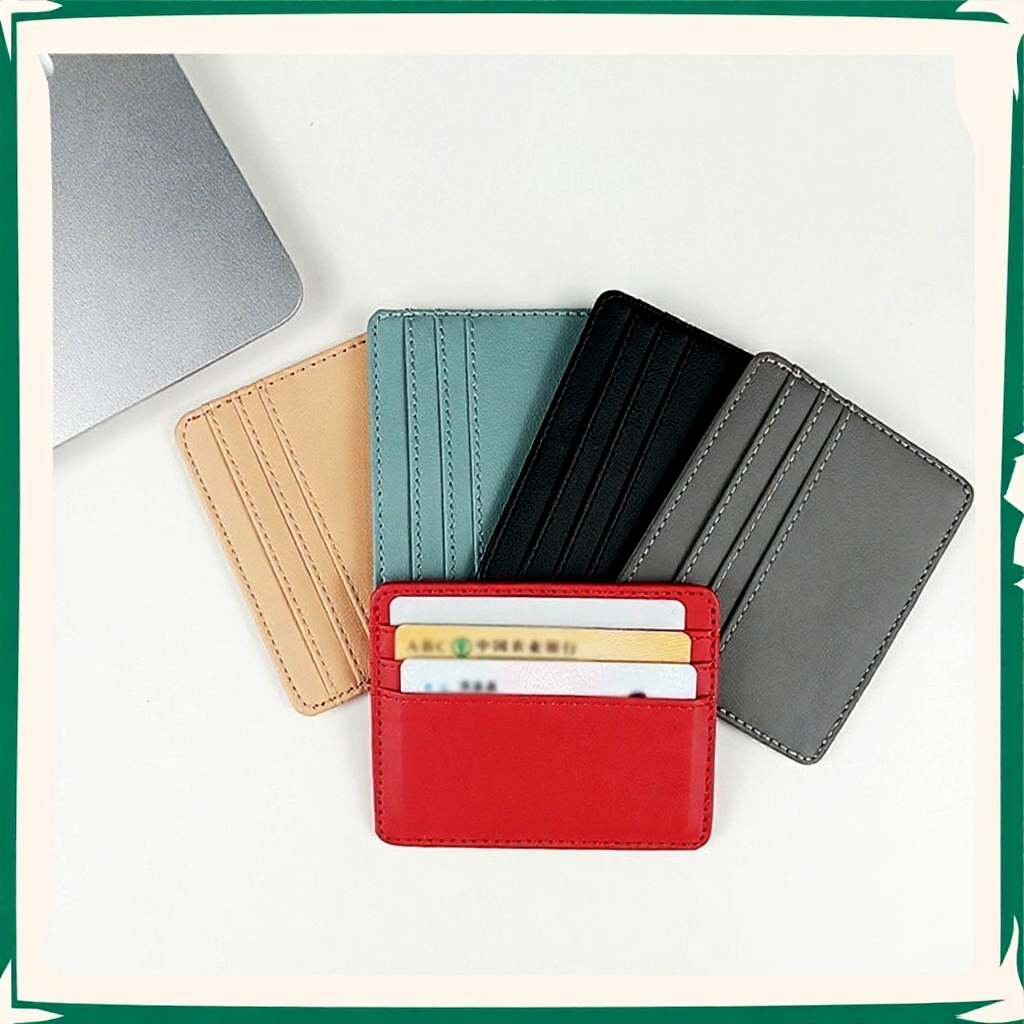 Card Holder Wallet RFID Unisex Slim PU Leather Fashion Purse Protected Small Super Thin Beg Letak Kad Nipis 超薄卡夹钱包