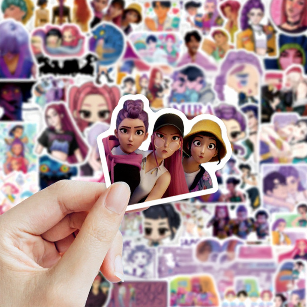 2025 New KPop Demon Hunters Stickers HUNTR/X rumi zoey mira 75Pcs Sticker Saja Boys Jinu baby abby romance mystery Collection Kid Stickers