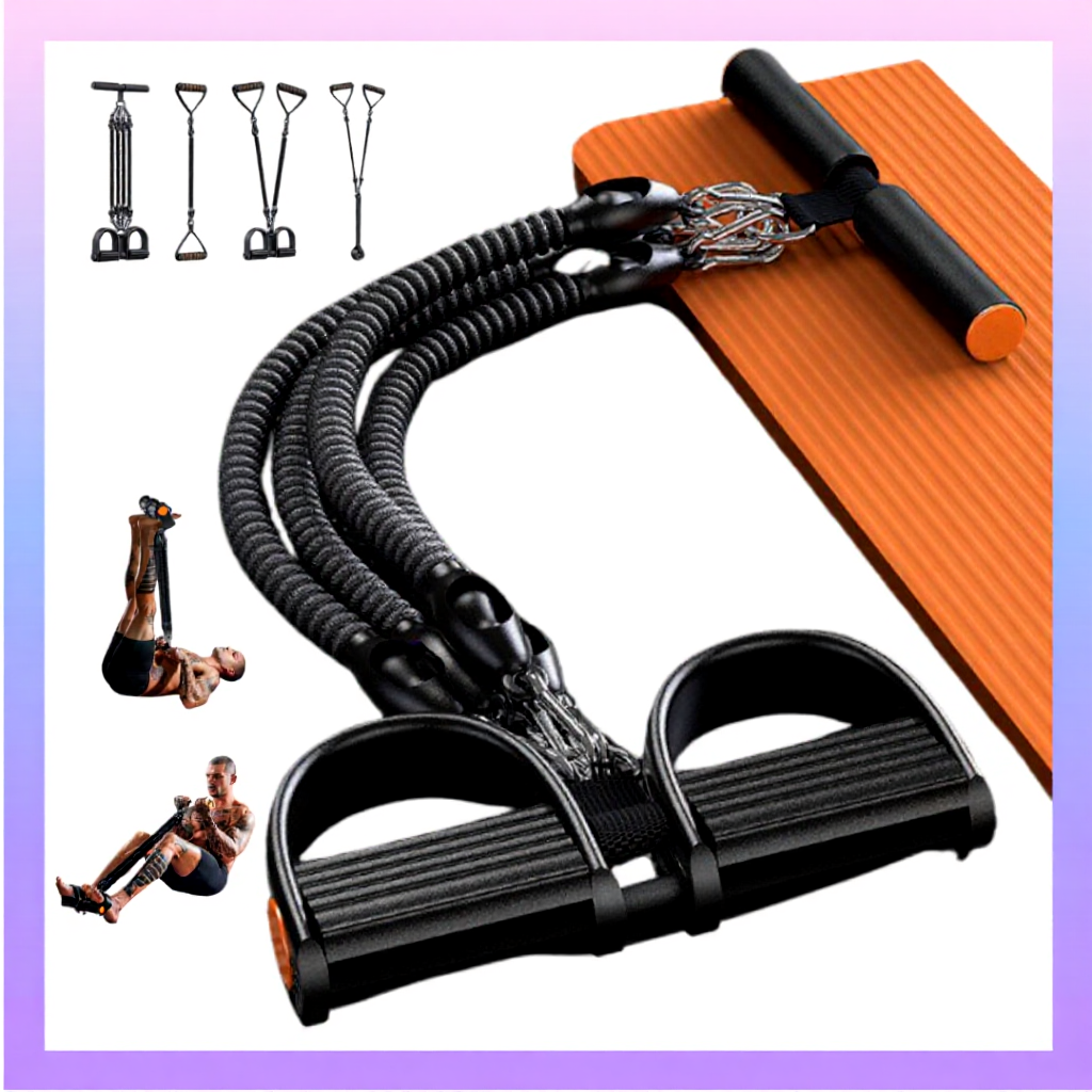 Metal Pedal Rope Tube Resistance band Effective Easy Use Home Sit Up Abdominal Workout Fitness Exercise Elastic Bands