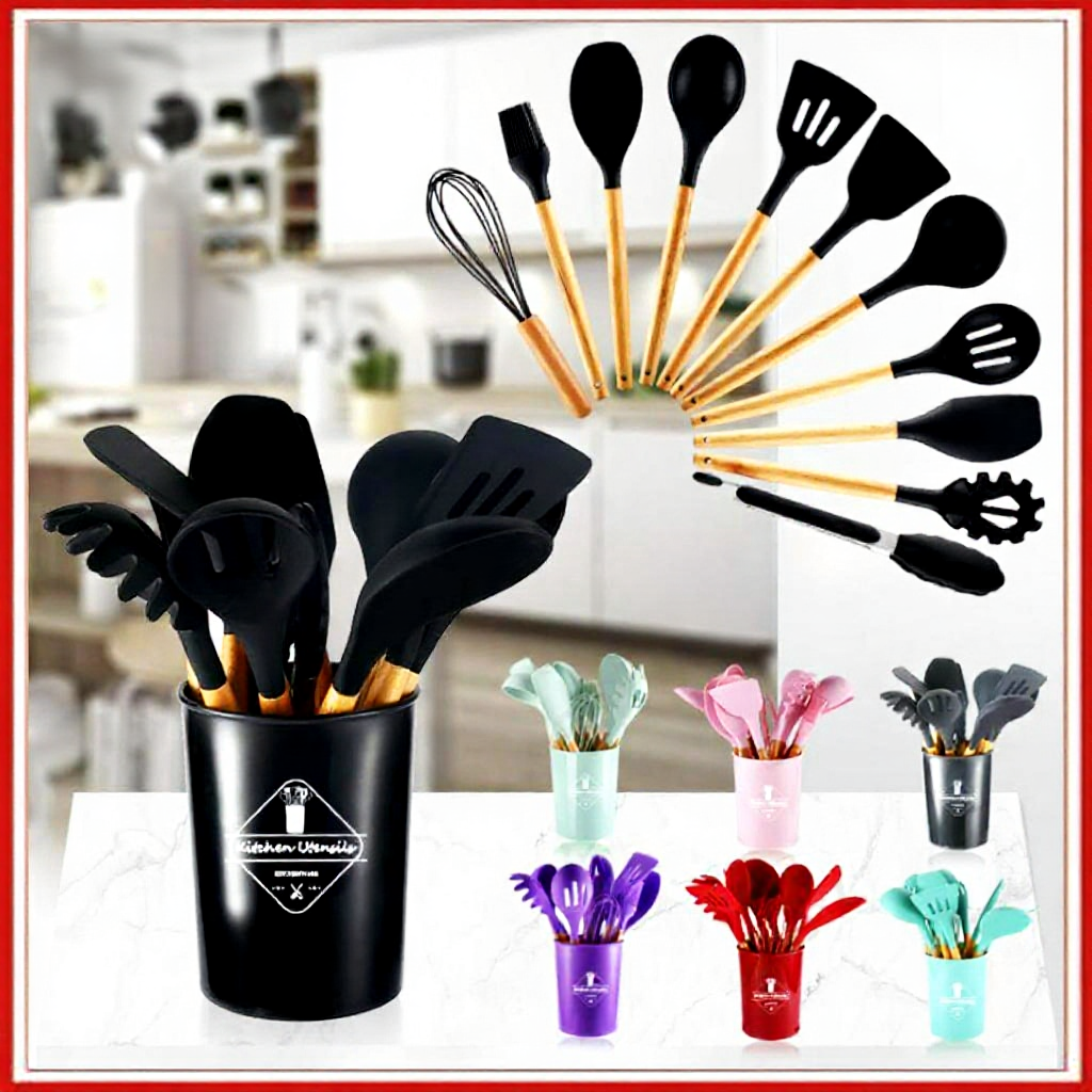12Pcs Cooking Tools Kitchen Cookware Set Silicone Utensils Cooking Set Household Kitchen Accessories Sets