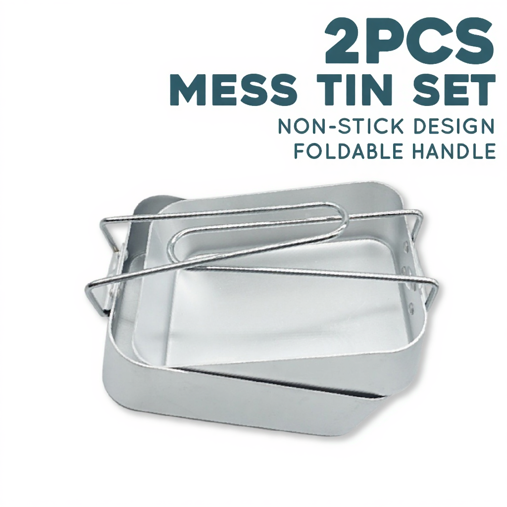 Mess Tin Set Camping Cooking Set Aluminium Pot Outdoor Cookware Memasak equipment pan non stick