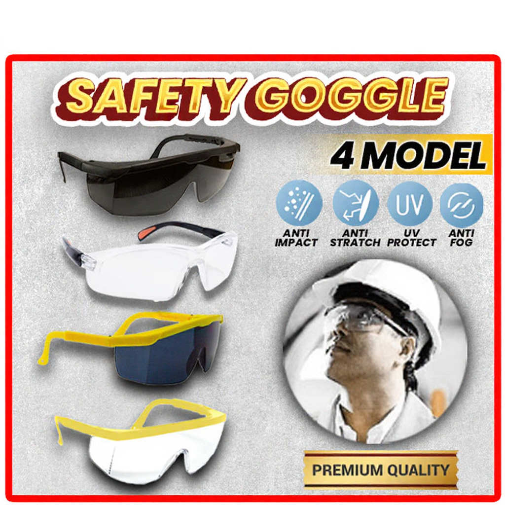 Clear / Black Safety Eyewear Glasses Goggle Eye Protection Spectacles / Cermin Mata Keselamatan / 防护眼镜