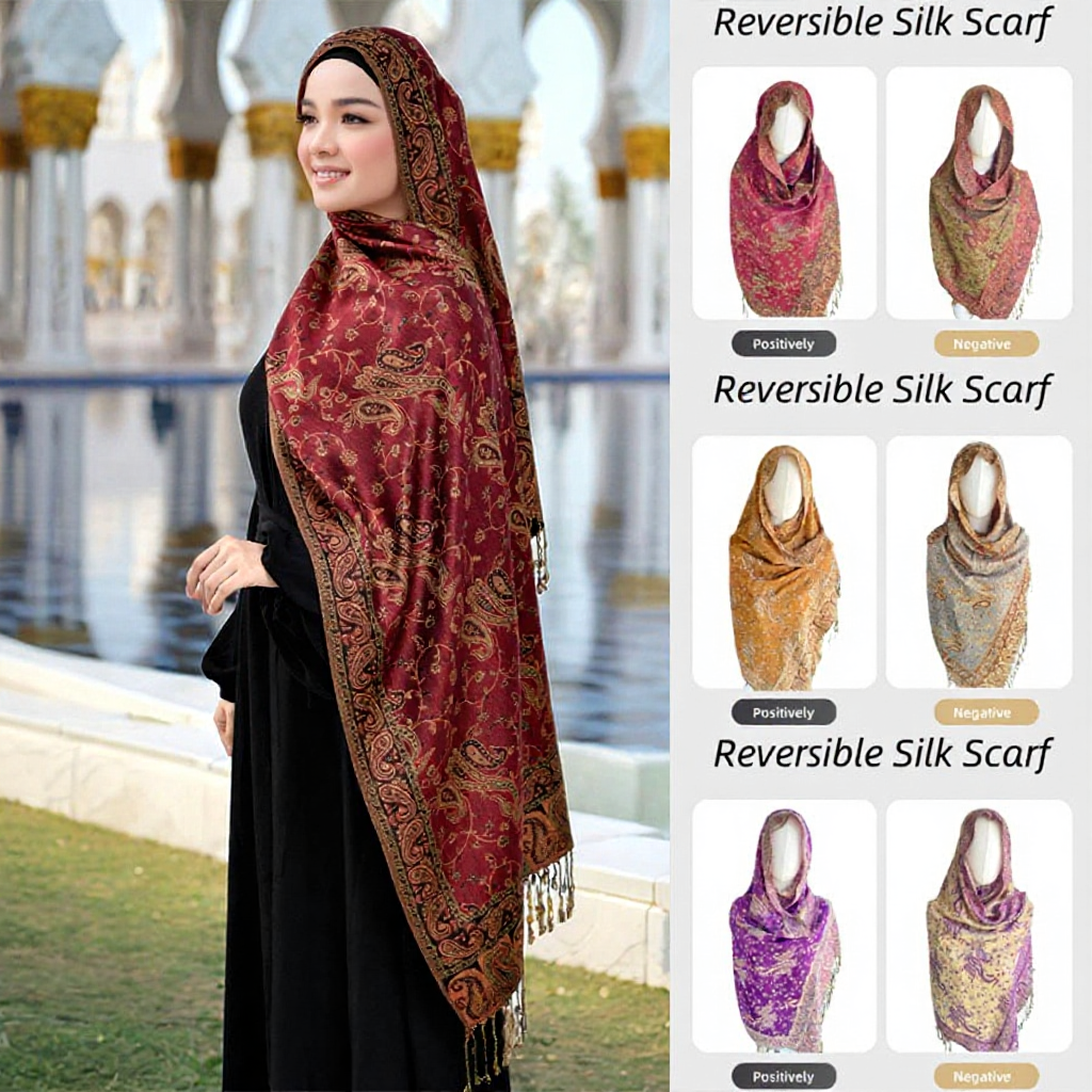 Tudung Long breathable Hijab Vintage Cashew Tassels Shawl Embroidery Head Scarf Muslim Woman Pashmina Shawl Khimar