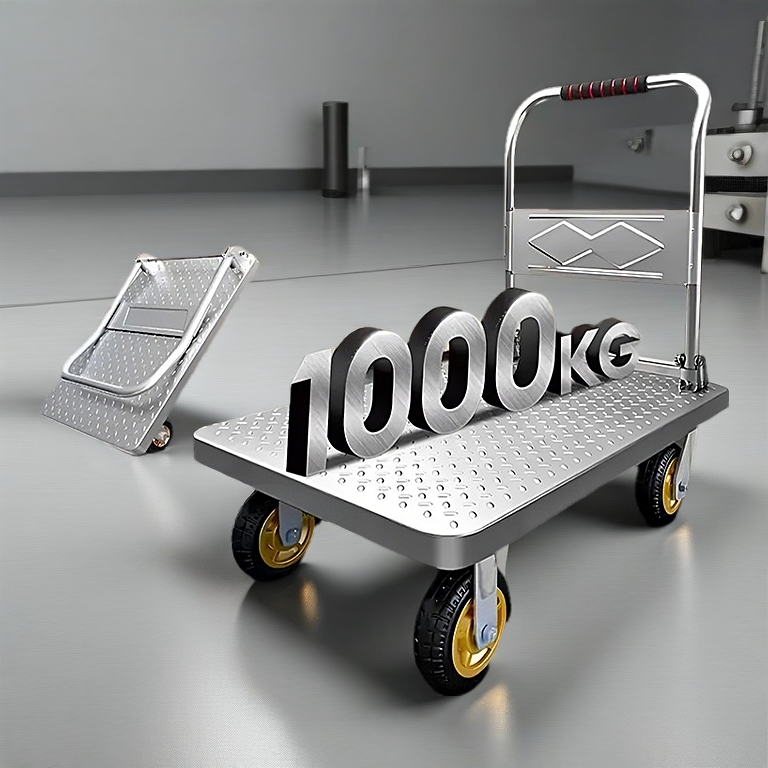 Trolley Cart Folding Cargo 1000kg Troli Barang Multipurpose Strong Steel Thick Kereta Tangan 平板推车