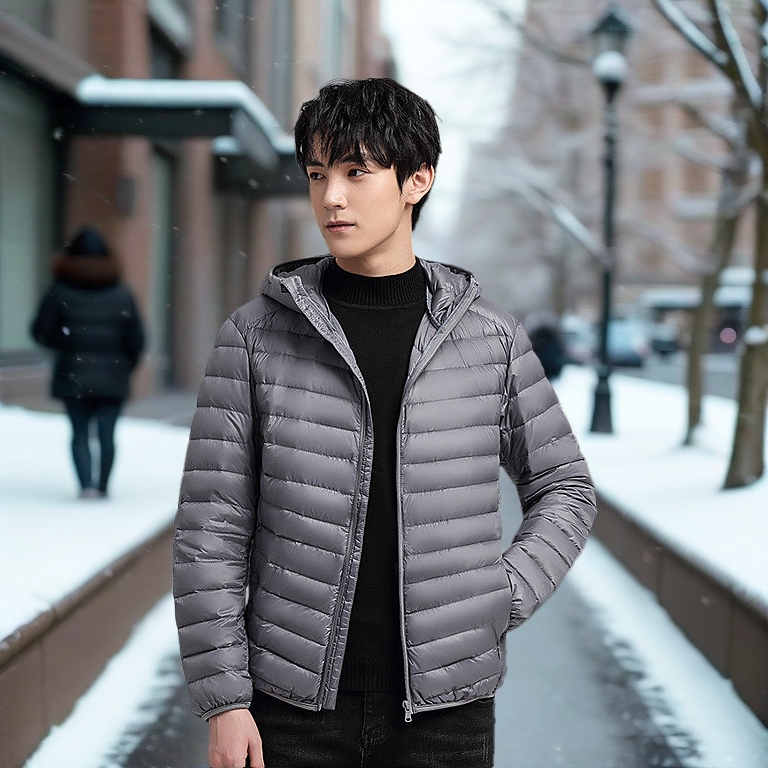 Uniqlo Down cotton jacket M-5XL men's jacket solid color hooded windproof jacket