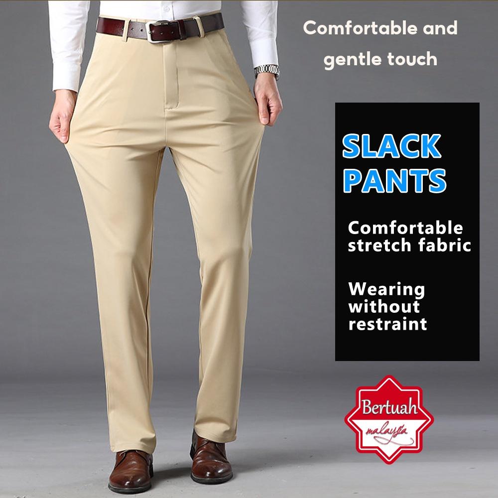 Men's Formal Pants Stretchable Elastic Pants Korean Business Office Trousers Casual Wear for Men Seluar Slack Lelaki