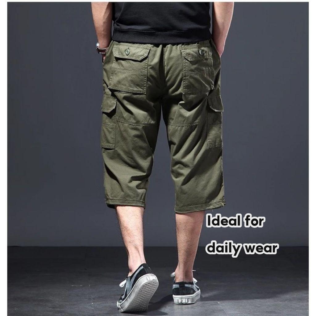 Seluar Lelaki 3 Suku Six Poket Pant panta casual 100% cotton febric lelaki 3 Quarter