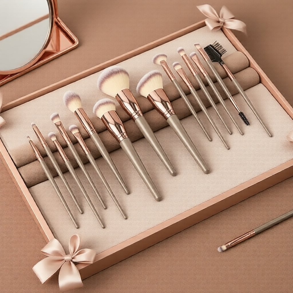 Face Eyes Lips Makeup Brush Kit - Eyeshadow, Eyebrow, Eyeliner, Powder, Blush, Highlight Set Berus Solekan Muka Mata Bibir - Berus Pembayang Mata Kening Celak Serbuk Blusher Kilauan