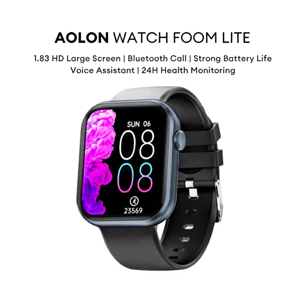 Aolon Foom Lite Bluetooth Call Smart Watch Men Women Custom Wallpaper Heart Rate Sleep Monitoring (1.83")