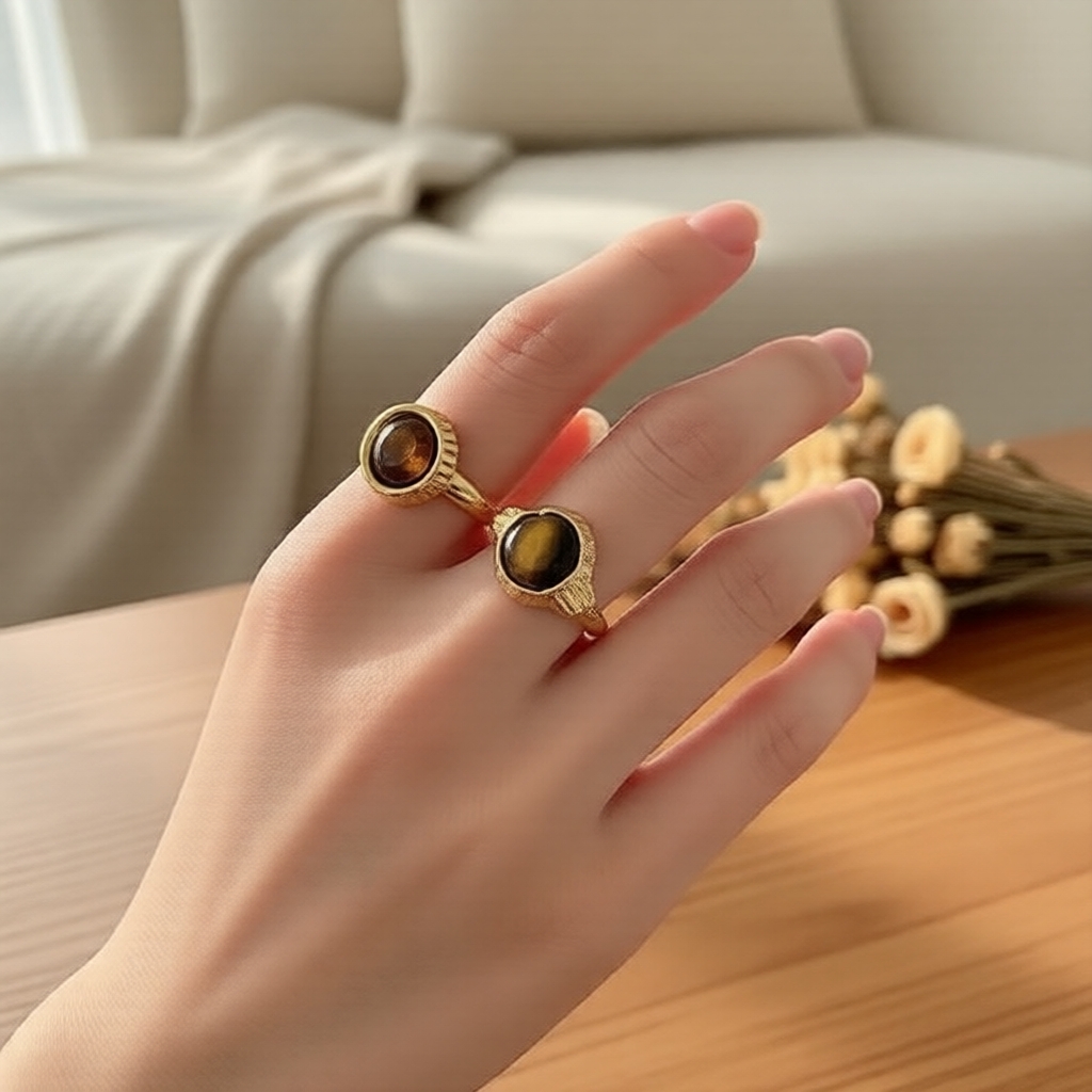 Adjustable Retro 2-Pc Index Finger Open Rings, Classic Fashion Statement Cincin Terbuka 2-Keping Retro Boleh Laras untuk Jari Telunjuk, Kenyataan Fesyen Klasik