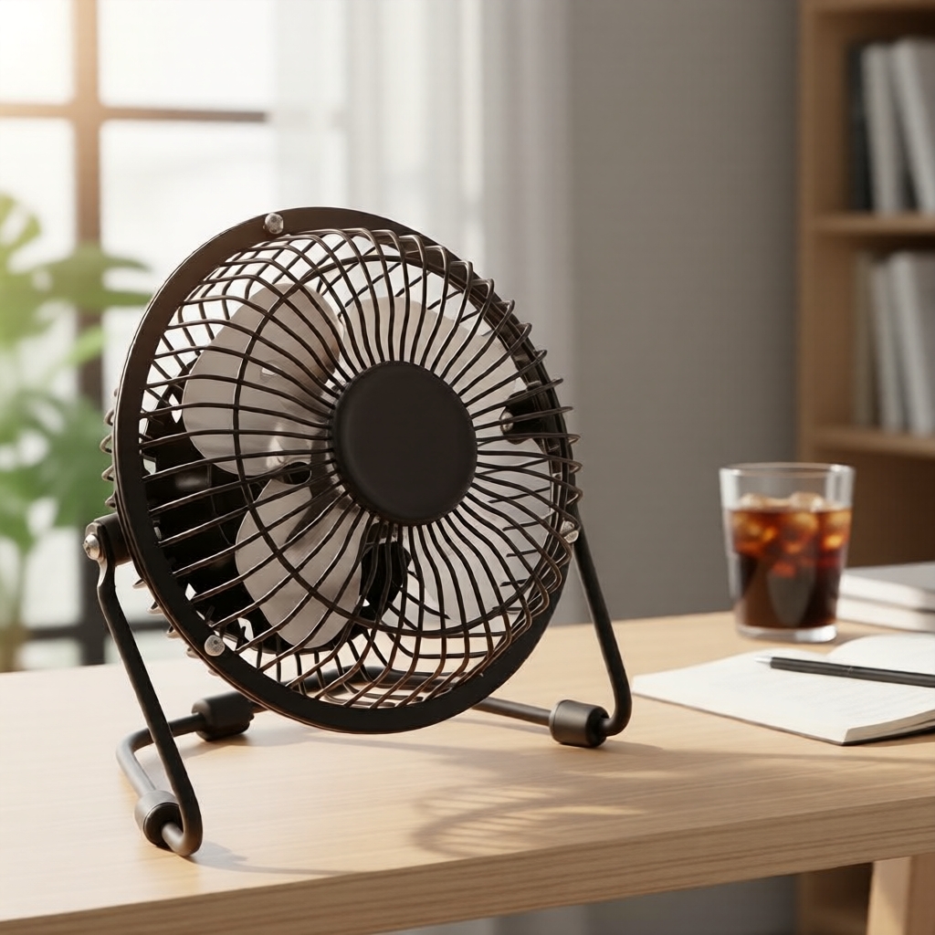 Ultra-Quiet 4-Inch USB Metal Fan, Personal Desk Fan for Home & Office Kipas Meja Peribadi 4-Inci USB Logam Ultra Senyap untuk Rumah & Pejabat