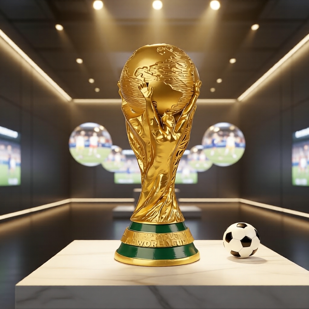 L-Size 2026 FIFA World Cup Replica Trophy, Handcrafted Resin Art, Exclusive Soccer Championship Collectible Replika Trofi Piala Dunia FIFA 2026 Saiz L, Kraf Resin Buatan Tangan, Koleksi Eksklusif Juara Bola Sepak