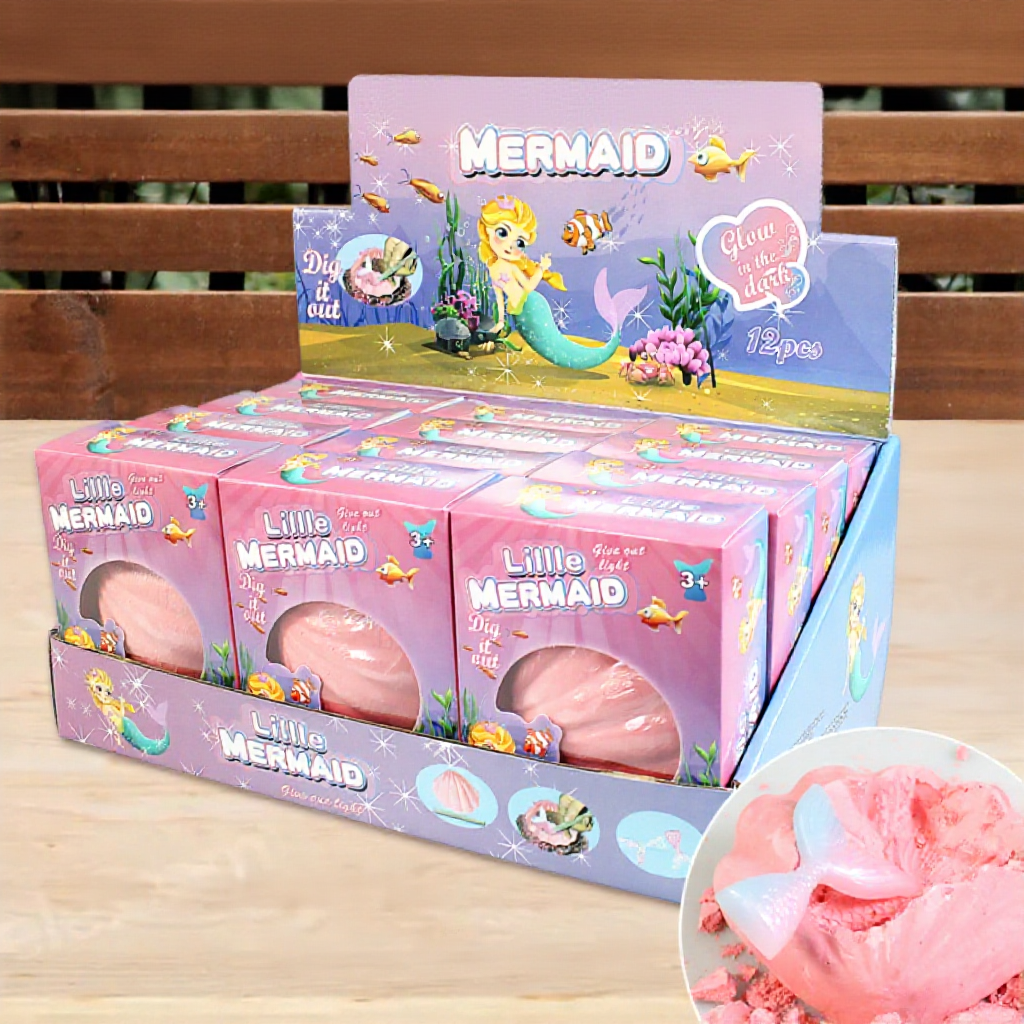 DIG & DISCOVER Little Mermaid and Dinosaur Eggs Excavation Clay Educational Toys for Kids