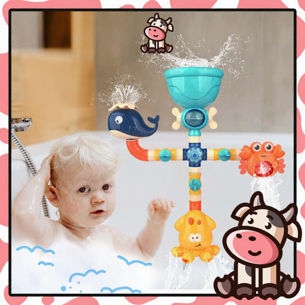 Moo Baby Mainan Mandi Baby Shower Toy Bath Toys Kids Toy Baby Bath Toy Sprinkle Whale Baby Bath Toys for Kids Toys 洗澡玩具