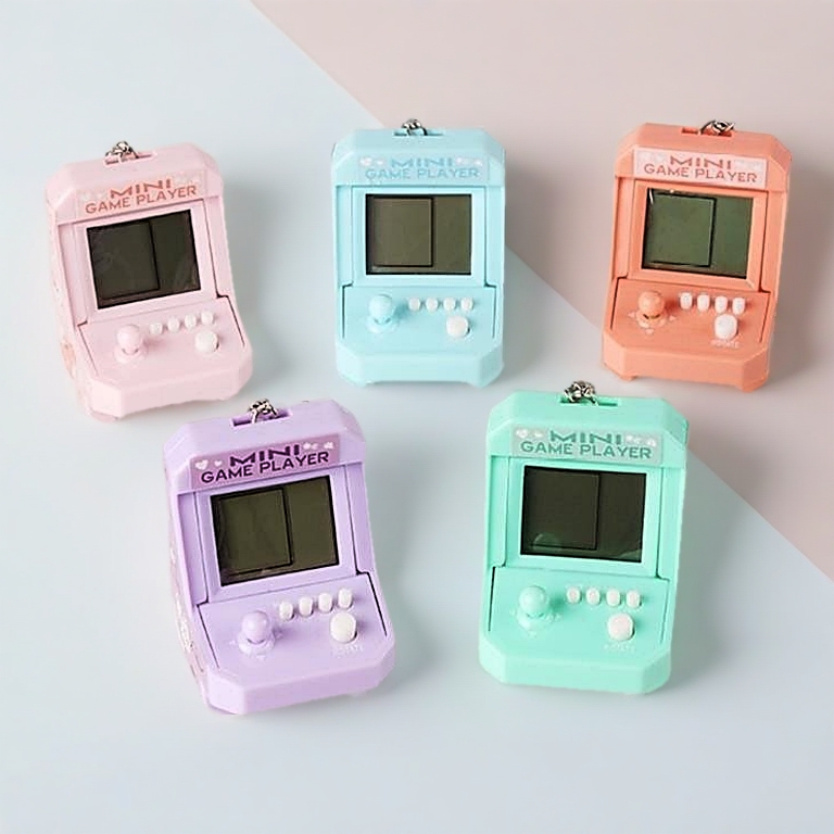 Adegree Mini Portable Game Console With Keychain Children Handheld Puzzle Retro Arcade  