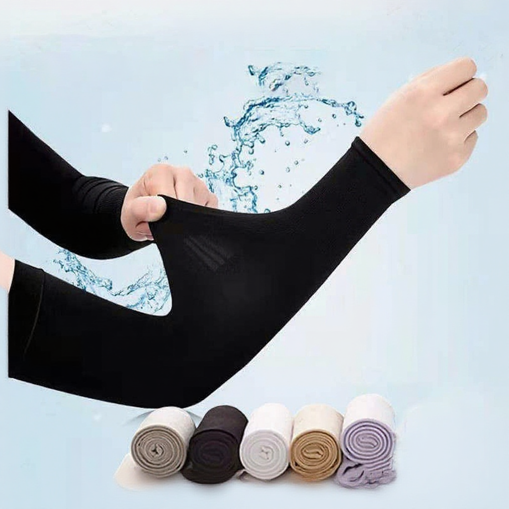 In Stock 2Pcs Ice Hand sock Outdoor Unisex Adjustable Ice Silk Sunscreen Sleeve Anti-UV Arm Sleeves Cooling HandSock 冰袖