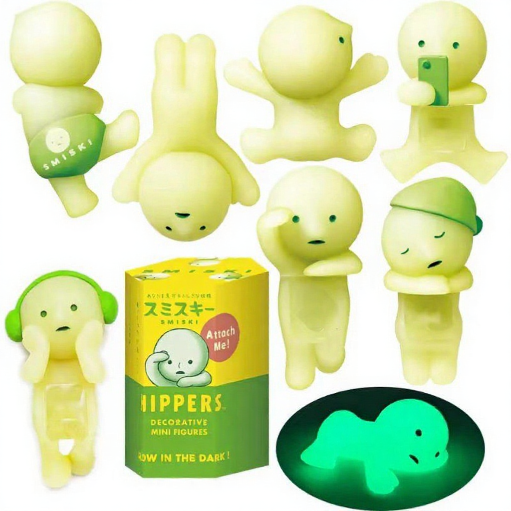 Cute Smiski Hippers Blind Box Luminous Elf Living Cartoon Sonny Angel Hippers Corner Jun Night Light Mini Doll Christma Gifts