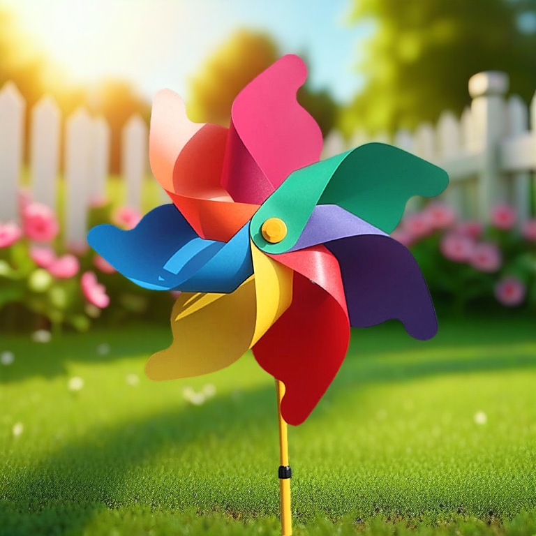 21/30/40cm Windmill Toys Plastic Colorful Wind Spinner with Rod Kids Craft Toys Garden Lawn Party Decor