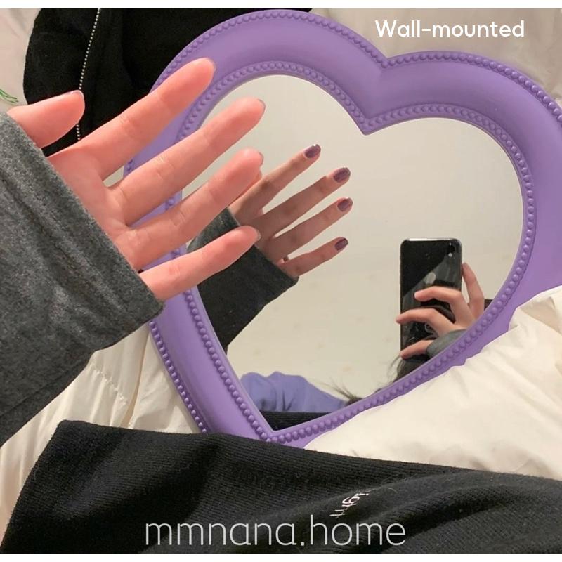 (Ready Stock)??? INS BIG Heart-shaped Mirror Wall-mounted Decorative Mirror Desktop Makeup Love Mirror