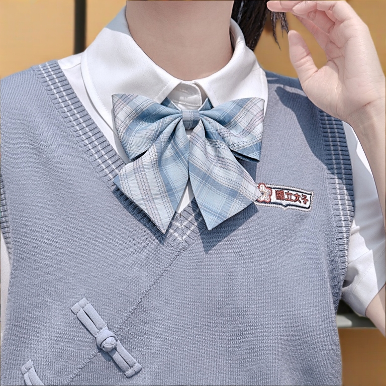 Women JK Uniform Shirt Necktie Women College Style JK Plaid Uniform  Detachable Collars Removable Ties Apparel Accessories