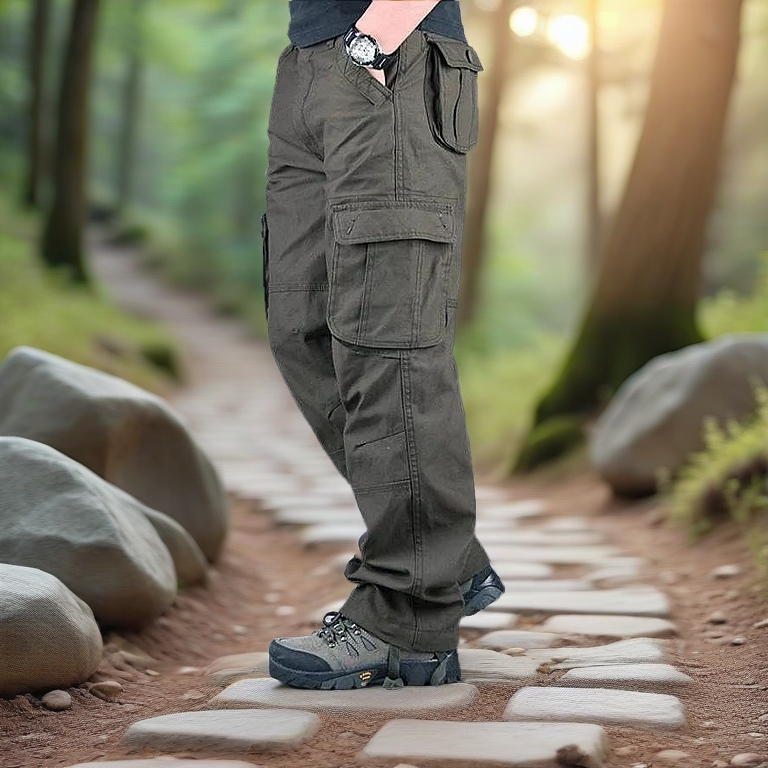 ??New Arrivals ??Unisex TBland kain tebal 6 pocket Slim Fit Cargo Slack Pant Cargo Six pocket untuk Lelaki Dan Wanita