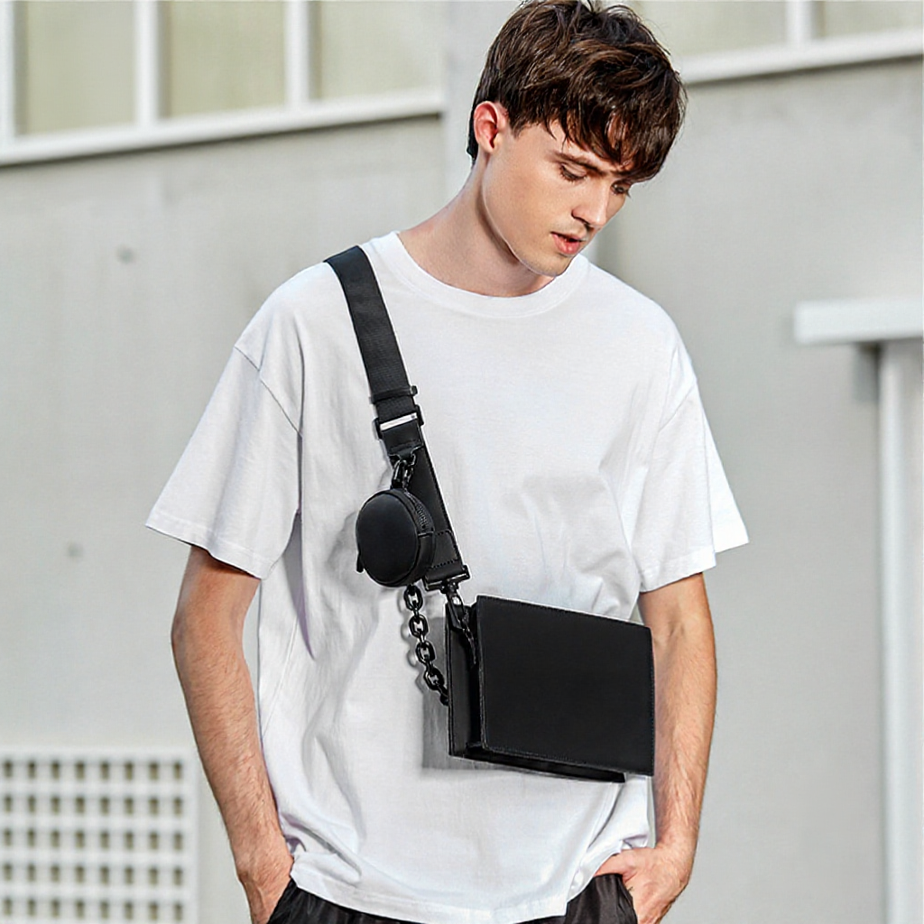 Men's PU Leather Korean-Style Crossbody Sling Bag