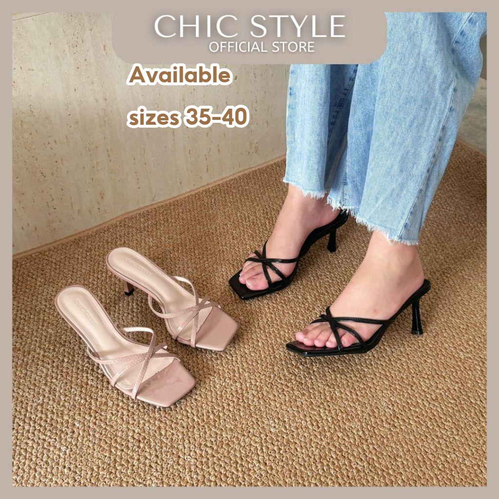 CHIC STYLE Helen Strappy High Heels | ROM Dinner Heels Nikah | Kasut Wanita Perempuan | Size 35 - 40